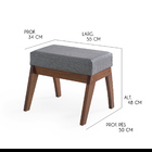 Puff Retangular Estofado Orleans 55 X 48 Cm Madeira Maciça Im