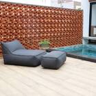 Puff Retangular Flow Cinza 36x90cm Wupa Brasil