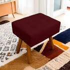 Puff Retangular New Para Sala E Quarto Suede Bordo - Jylcrom