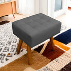 Puff Retangular New Para Sala E Quarto Suede - Jylcrom - Cinza