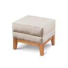 Puff Retangular Para Sala Áquila Linho Bege