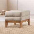 Puff Retangular Para Sala Áquila Linho Bege