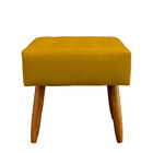 Puff Retangular Para Sala E Quarto Palito Mel Suede Amarelo -