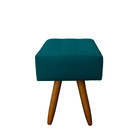 Puff Retangular Para Sala E Quarto Palito Mel Suede Azul Turq