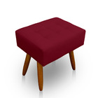 Puff Retangular Para Sala E Quarto Palito Mel Suede Vermelho