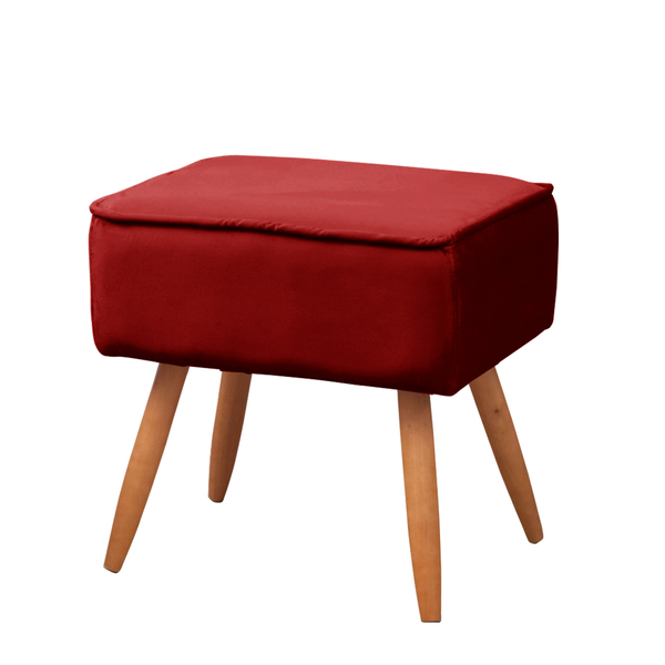 Puff Retangular Pés Palito Sala E Quarto Calibu Veludo - Shop