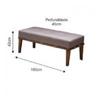 Puff Retangular Recamier Bege 100cm Sofáni Pés Madeira  Bege/