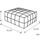 Puff Retangular Senepol 0400 Couro Legitimo Toro Bianco