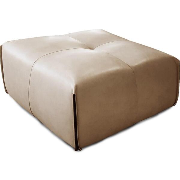 Puff Retangular Senepol 0405 Couro Legitimo Toro Bianco