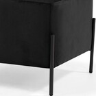 Puff Retangular Status 60x45 D02 Pés De Aço Veludo Preto D-30