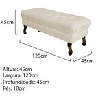 Puff Retrô 120 Cm Luis Xv Corano Bege - Amarena Móveis