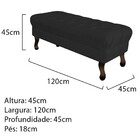 Puff Retrô 120 Cm Luis Xv Corano Preto - Amarena Móveis