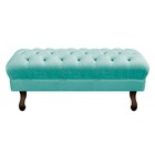 Puff Retrô 120 Cm Luis Xv Suede Azul Tiffany - Amarena Móveis