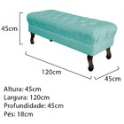 Puff Retrô 120 Cm Luis Xv Suede Azul Tiffany - Amarena Móveis