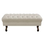 Puff Retrô 120 Cm Luis Xv Suede Bege - Amarena Móveis