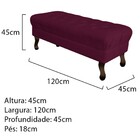Puff Retrô 120 Cm Luis Xv Suede Bordô - Amarena Móveis