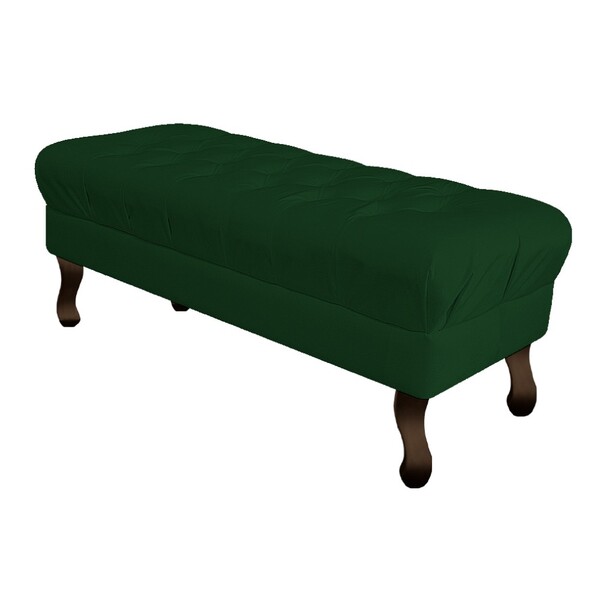 Puff Retrô 120 Cm Luis Xv Suede Verde - Amarena Móveis