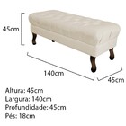 Puff Retrô 140 Cm Luis Xv Corano Bege - Amarena Móveis