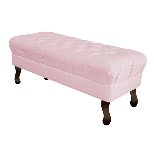 Puff Retrô 140 Cm Luis Xv Corano Rosa Bebê - Amarena Móveis