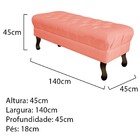 Puff Retrô 140 Cm Luis Xv Suede Coral - Amarena Móveis