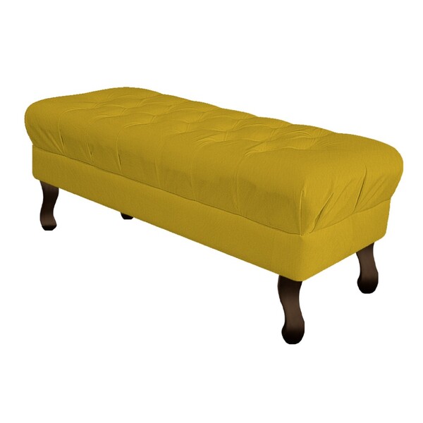Puff Retrô 160 Cm Luis Xv Suede Amarelo - Amarena Móveis