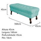 Puff Retrô 160 Cm Luis Xv Suede Azul Tiffany - Amarena Móveis