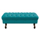 Puff Retrô 160 Cm Luis Xv Suede Azul Turquesa - Amarena Móveis