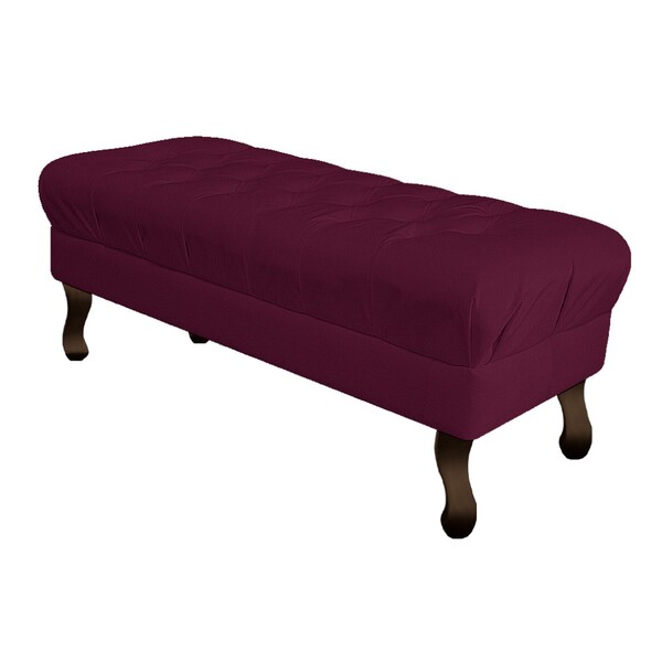 Puff Retrô 160 Cm Luis Xv Suede Bordô - Amarena Móveis