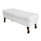 Puff Retrô 160 Cm Luis Xv Suede Branco - Amarena Móveis