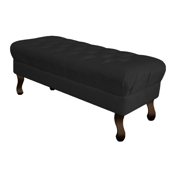 Puff Retrô 160 Cm Luis Xv Suede Preto - Amarena Móveis