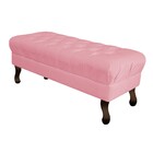 Puff Retrô 160 Cm Luis Xv Suede Rosa Bebê - Amarena Móveis