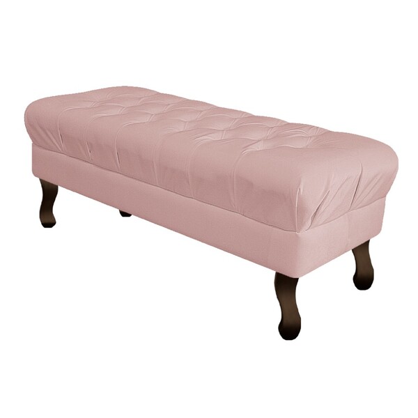 Puff Retrô 160 Cm Luis Xv Suede Rosê - Amarena Móveis