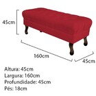 Puff Retrô 160 Cm Luis Xv Suede Vermelho - Amarena Móveis