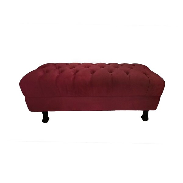 Puff Retro 1mt Suede Vermelho - Dominic Decor