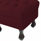 Puff Retrô Fixo Luis Xv Capitonê Suede Bordô - Ds Estofados