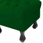 Puff Retrô Fixo Luis Xv Capitonê Suede Verde - Ds Estofados