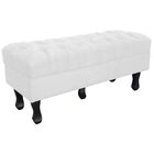 Puff Retro Luis Xv Capitonê 1 Metro Corino Branco - D'rossi