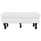 Puff Retro Luis Xv Capitonê 1 Metro Corino Branco - D'rossi