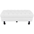 Puff Retro Luis Xv Capitonê 1 Metro Corino Branco Drossi