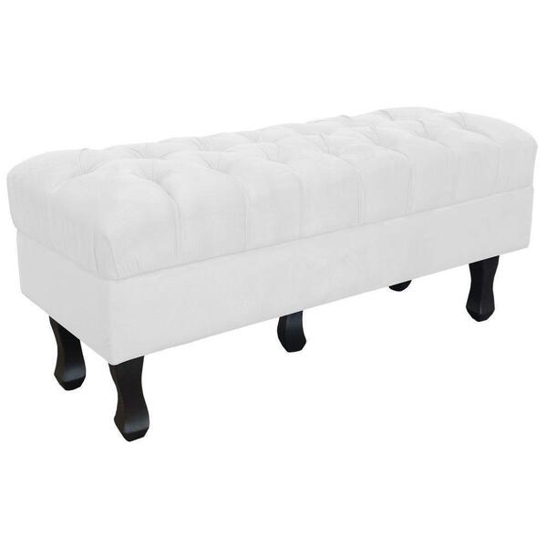 Puff Retro Luis Xv Capitonê 1 Metro Corino Branco Drossi