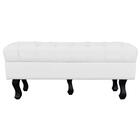 Puff Retro Luis Xv Capitonê 1 Metro Corino Branco Drossi