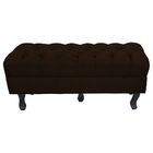 Puff Retro Luis Xv Capitonê 1 Metro Suede Marrom - D'rossi