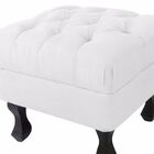 Puff Retro Luis Xv Capitone Corino Branc