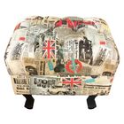 Puff Retrô Luis Xv Capitonê Estampado Londres D26 - D'rossi