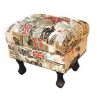 Puff Retrô Luis Xv Capitonê Estampado Londres D26 - D'rossi