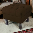 Puff Retrô Luis Xv Capitonê Marrom - Ds Estofados