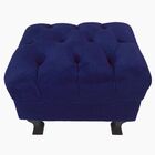 Puff Retrô Luis Xv Capitonê Suede Azul Marinho - D'rossi