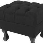 Puff Retrô Luis Xv Capitonê Suede Preto D´rossi
