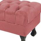 Puff Retrô Luis Xv Capitonê Suede Rose D´rossi