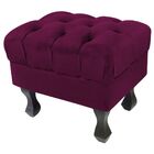 Puff Retrô Luis Xv Capitonê Suede Vinho - D'rossi
